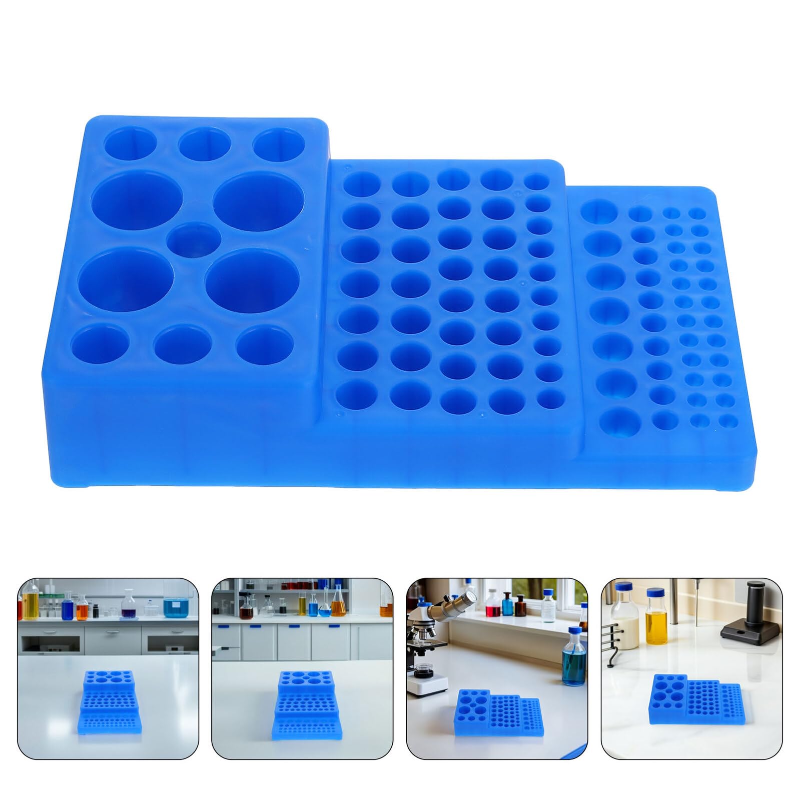 Kunststoff Reagenzglasgestell aus Robustem Pp 2 Stück mit 92 Löchern in Blau Vielseitig Einsetzbar für Laborproben für Zentrifugenröhrchen für Biomedizin und Chemie