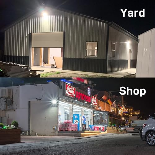 Miniatura 8 de HYPERLITE Luz de inundación LED con fotocélula del anochecer al amanecer, luces LED de inundación de seguridad de 11000 lm al aire libre, 5000 K luz