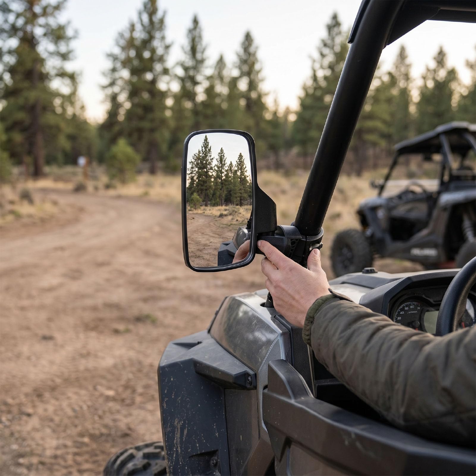 TOPINCN Uniwersalny Zestaw Lusterek Bocznych i Lusterek Wstecznych, Zestaw ze Stopu Aluminium CNC o Dużej Wytrzymałości z Obiektywem Szerokokątnym, do Motocykli UTV ATV Pojazd