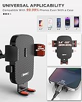 Vista 6 de IPOW Rearview Mirror Phone Holder for Car 360°Rotatable and Retractable, Auto Clamp Car Phone Mount with Multi-Angle Adjustment Compatible with All