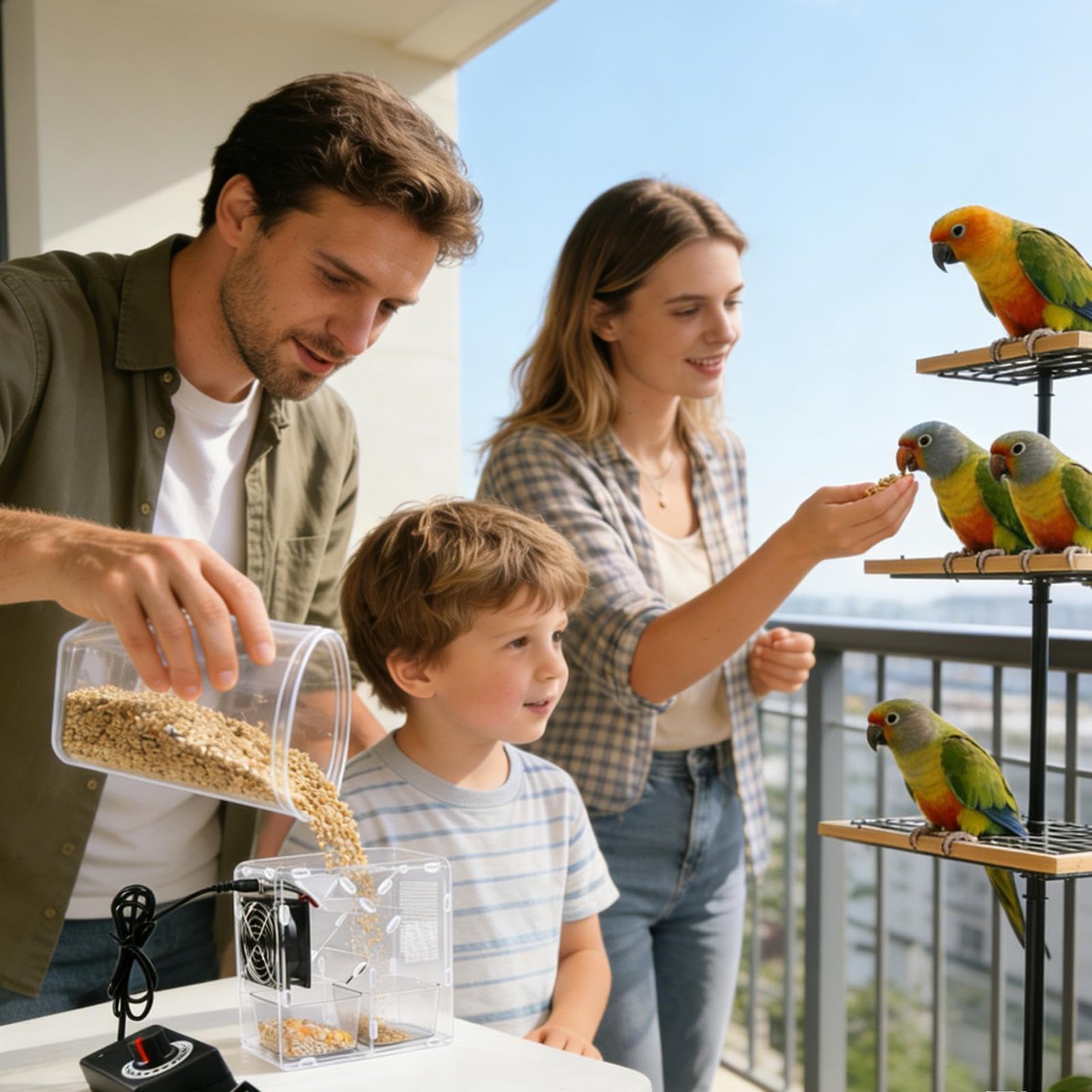 Soplador Separador De Cáscaras De - Semillas Limpias Fácilmente | Cáscaras Y Separador De Polvo Con 2 Contenedores Y Velocidad Ajustable | Para Los Tortolitos Conure,