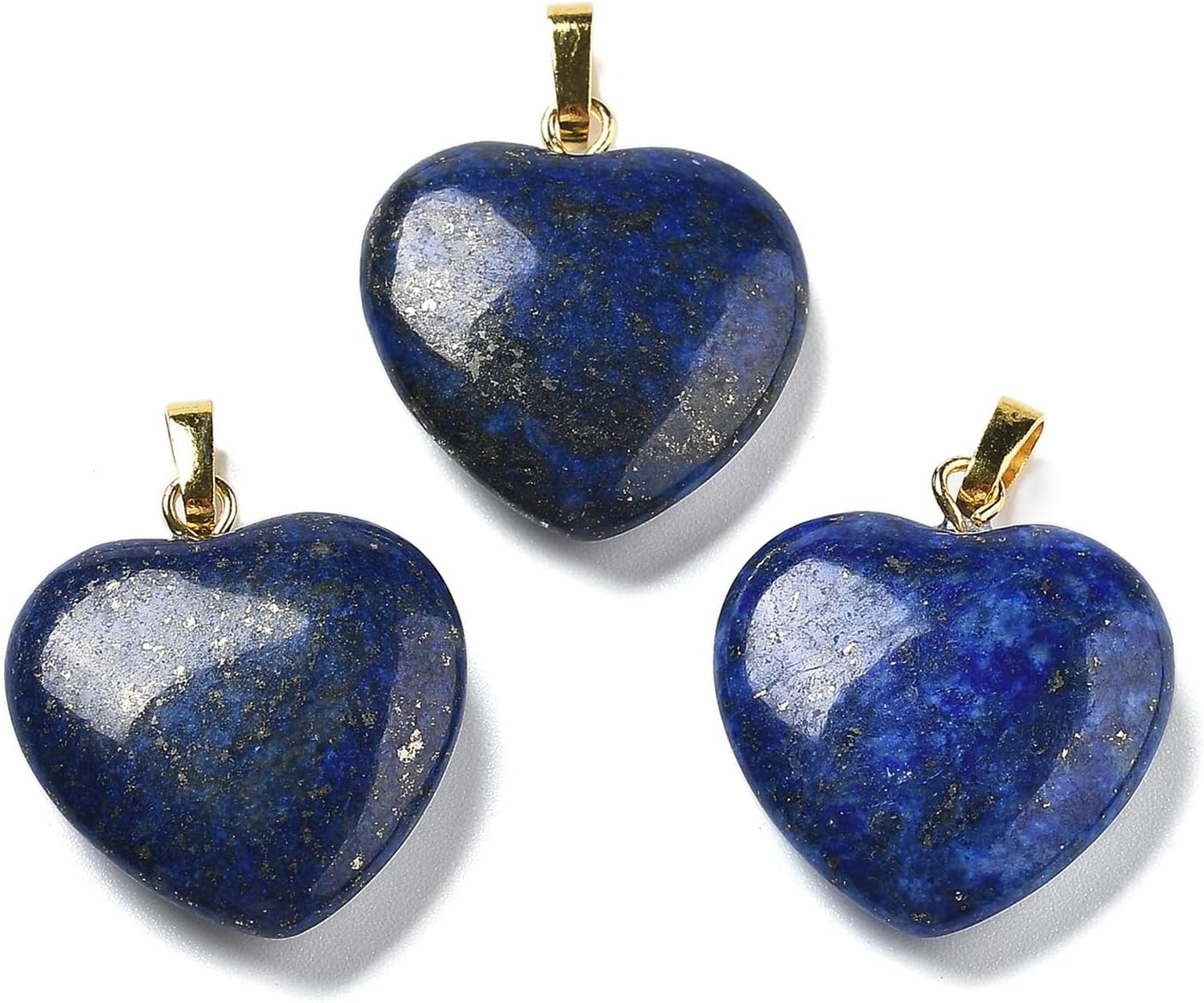 KitBeads Healing Crystal Heart Shape Pendants Natural Stone Charms