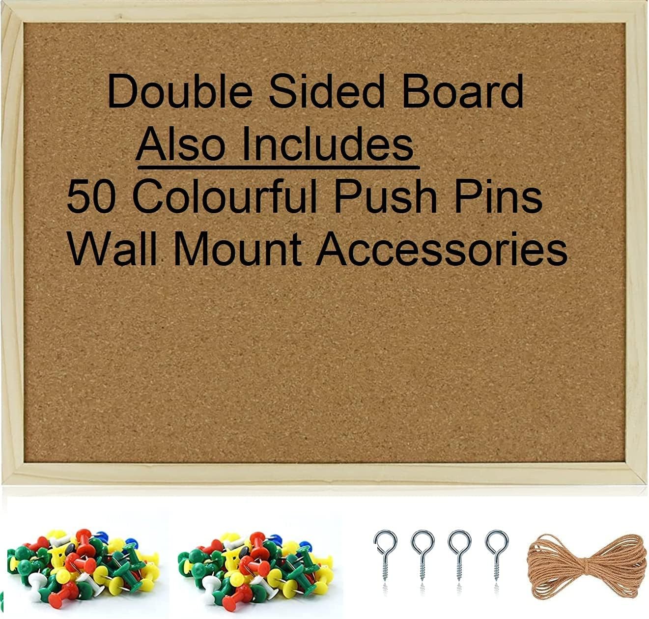 Navaris Cork Notice Board - Unicorn Design 25 x 40 cm, Includes 6 Pins ...