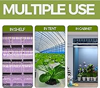 Vista 3 de Luces LED de crecimiento, 4 pies, 2 x 18 W, súper brillantes, luz solar de espectro completo, tiras de luz de crecimiento, clonación de propagación