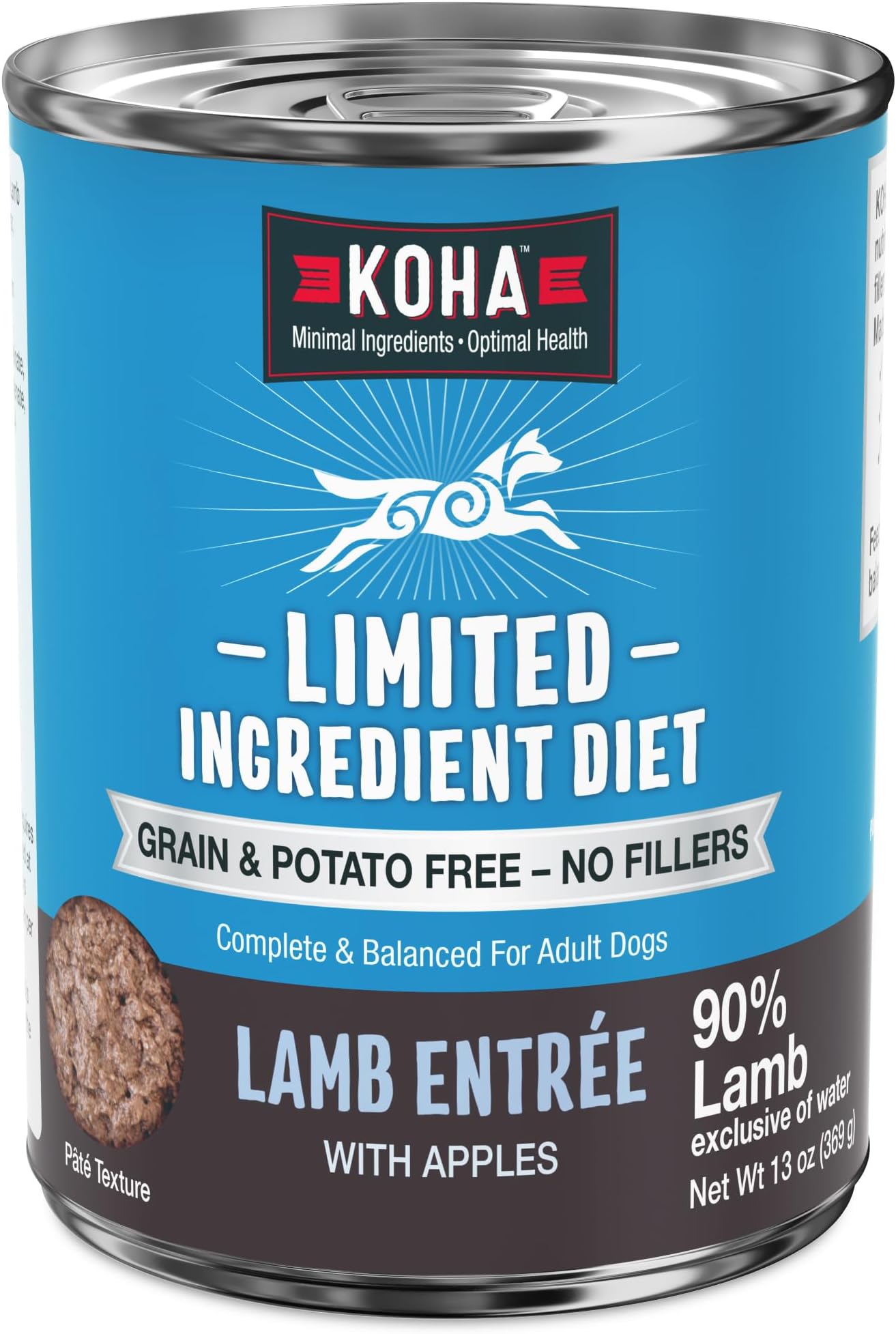 Limited Ingredient Diet Lamb Entrée for Dogs - Grain Free Wet Dog Food with No Fillers - Canned Dog Food Sensitive Stomach - 13 oz Pack of 12