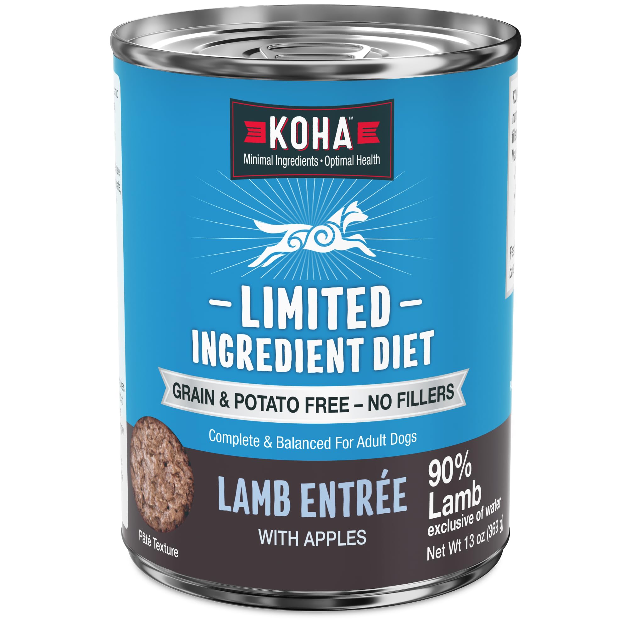 Limited Ingredient Diet Lamb Entrée for Dogs - Grain Free Wet Dog Food with No Fillers - Canned Dog Food Sensitive Stomach - 13 oz Pack of 12