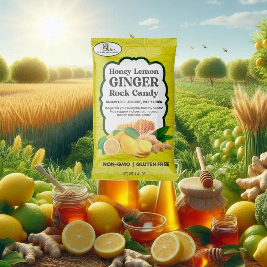 Amazon.com : GT Honey Lemon Ginger Rock Candy, 4.41 Ounce Bag, 2