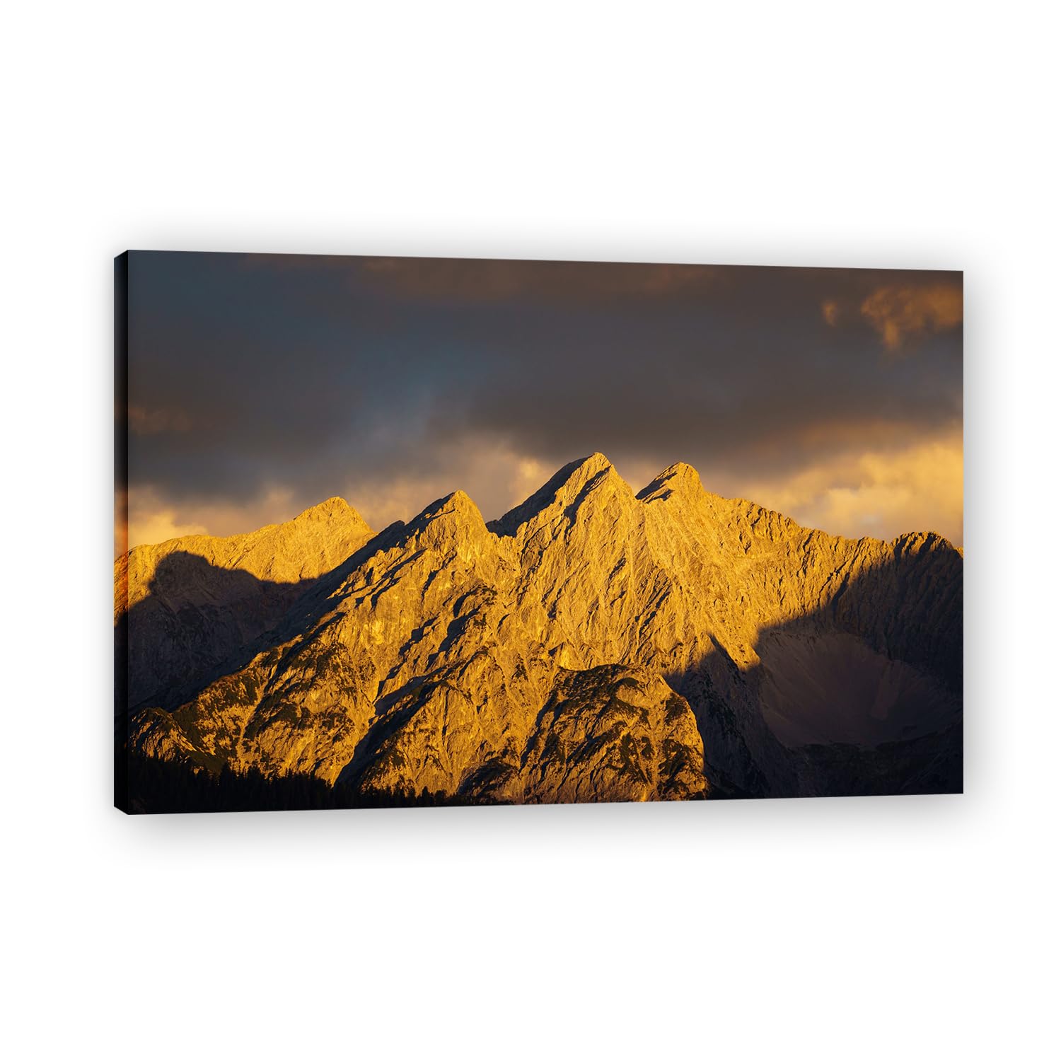 VHdfgTY The Illuminated MountainNature Landscape Wall Art Canvas Mountain Scenery Print Home Decoration 30x45cm Framed