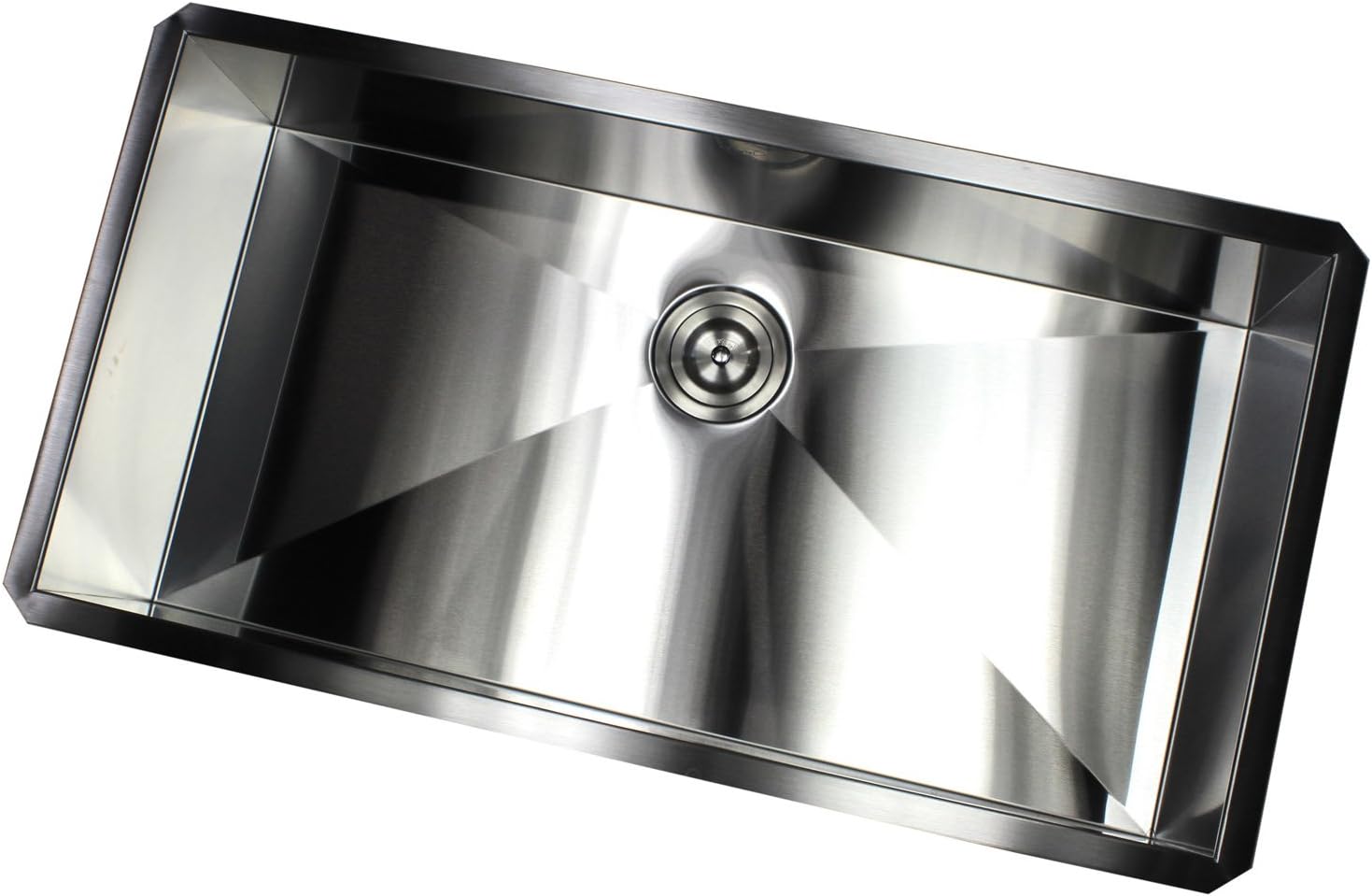 Kingsman ARL-F3619 36 Inch Zero Radius Design 16 Gauge Undermount Single Bowl Stainless Steel Kitchen Sink Premium Package