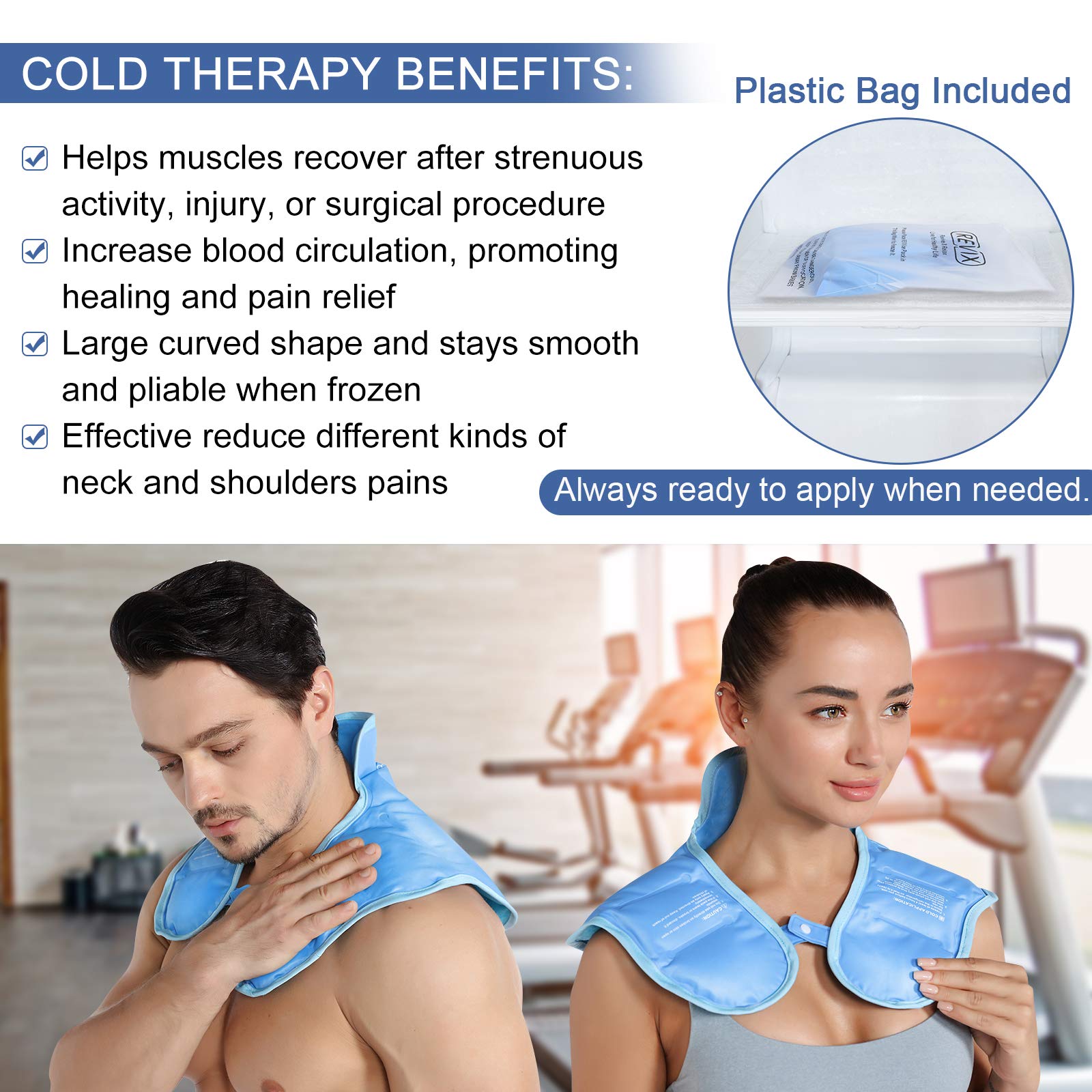 REVIX Ice Pack for Neck and Shoulders Upper Back Pain Relief, Large
