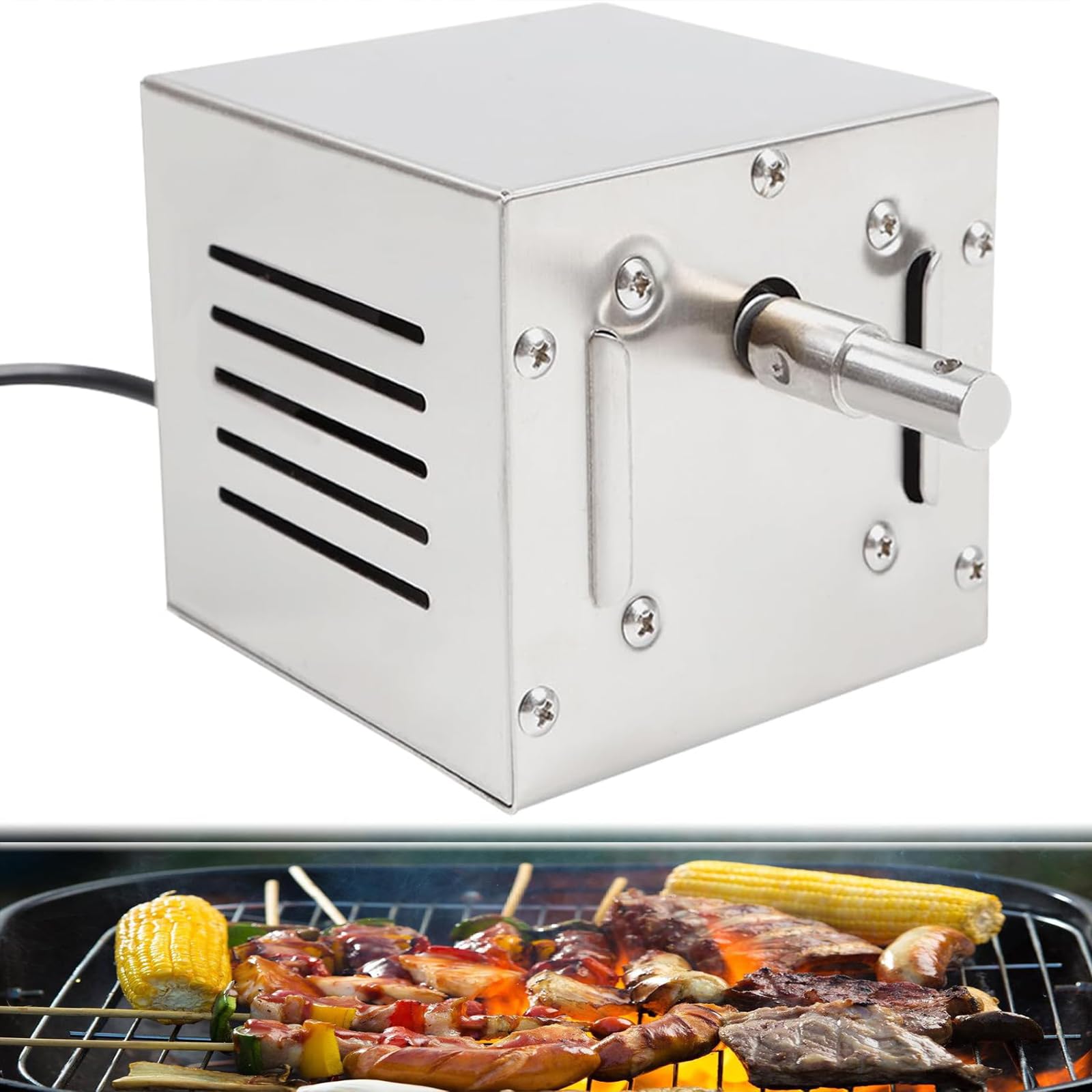 Grillmotor 25W Rotisserie-Motor Edelstahl 60kg Last
