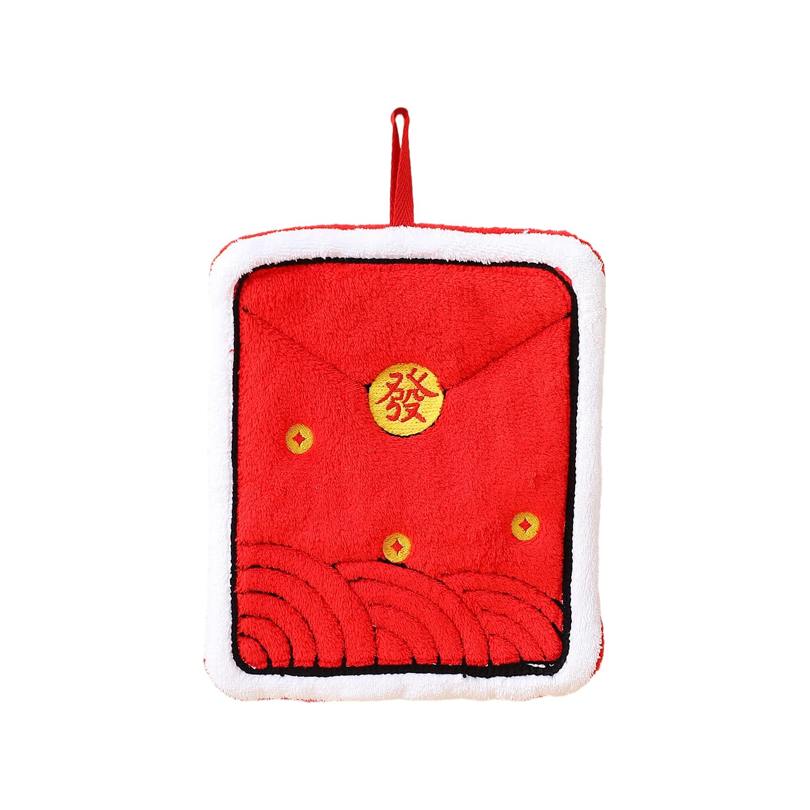 Kalttoy Red Envelope Corals Fleece Hand Towel Gentle On Skin Quick Drying Hanging Home Use Corals Fleece Hand Towel