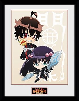 GB eye" Twin Star Exorcists Chibi Framed Print, Wood Various, 52 x 44 x 3 cm