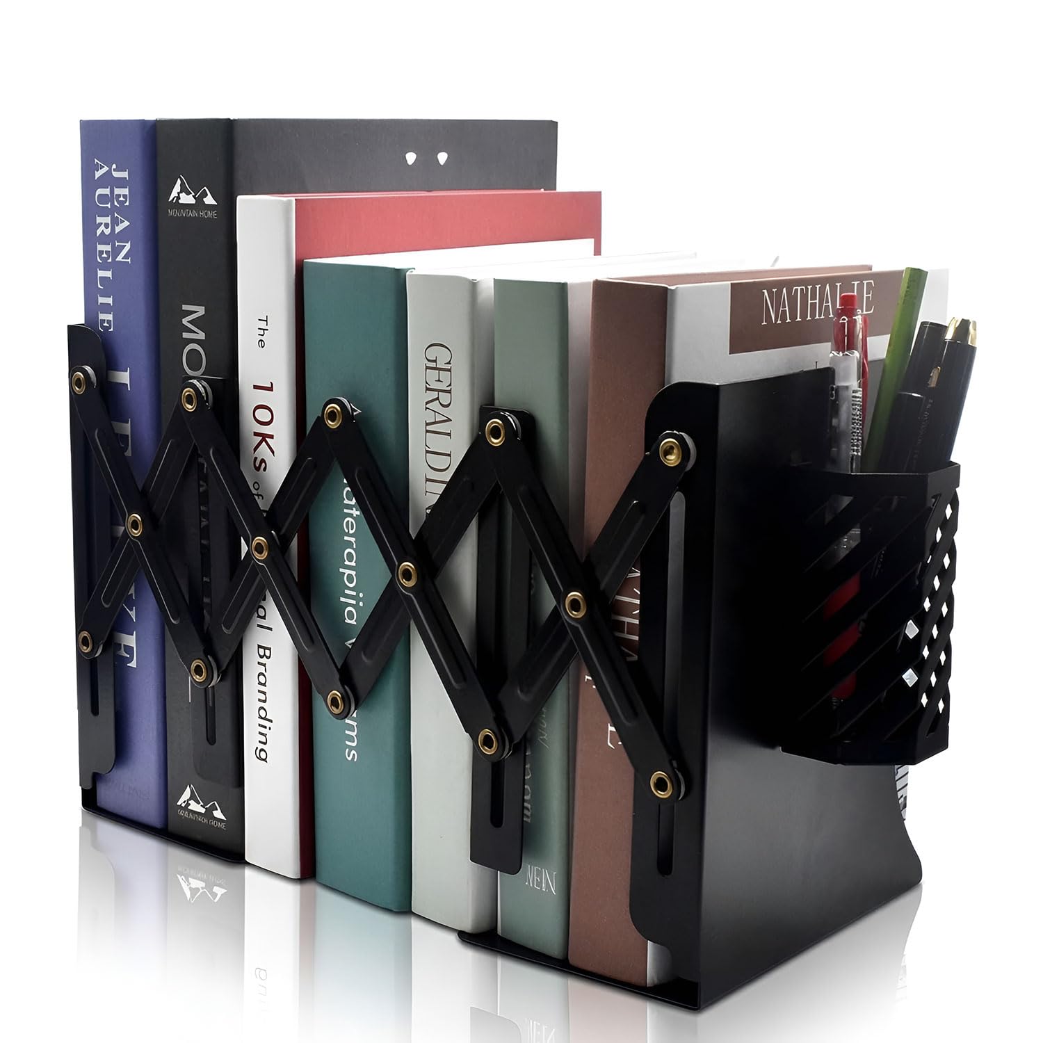 Volo Expandable Bookcase Desktop Bookend/Book Stand/Book Holder/Book Organizer, Office Book Organizer Box Book Stand, Book Organiser, File Holders Organizer Colors (Black)