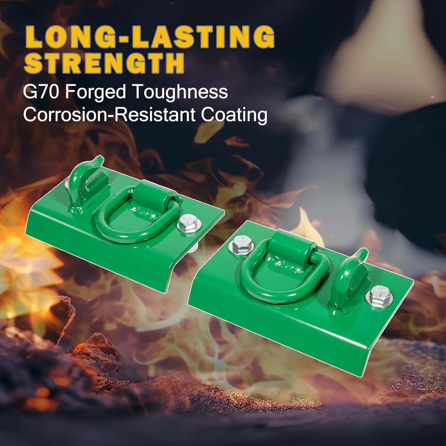 E-cowlboy Tractor Bucket Hook Grab Hooks Fits for JD Compact Tractor 1025R 2032R 3320 2520 Tractor Bucket Hooks D Rings Bolt on Heavy Duty, Compatible with sub Compact & Compact Tractor Buckets