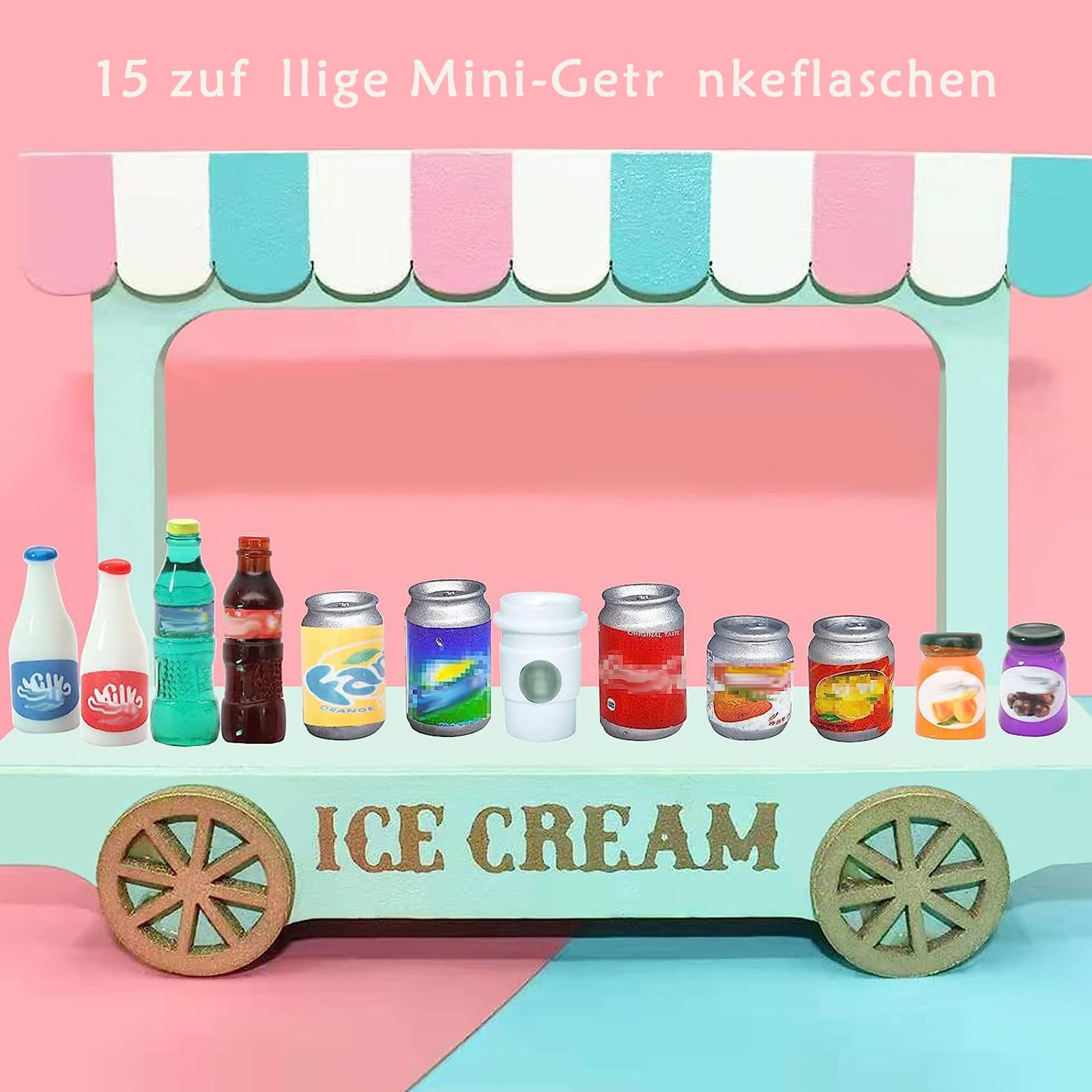 80-teiliges Mini-Lebensmittel-Spielzeug – 60 Essen & 20 Flaschen, Harz-Miniatur Für Puppenhäuser & Deko