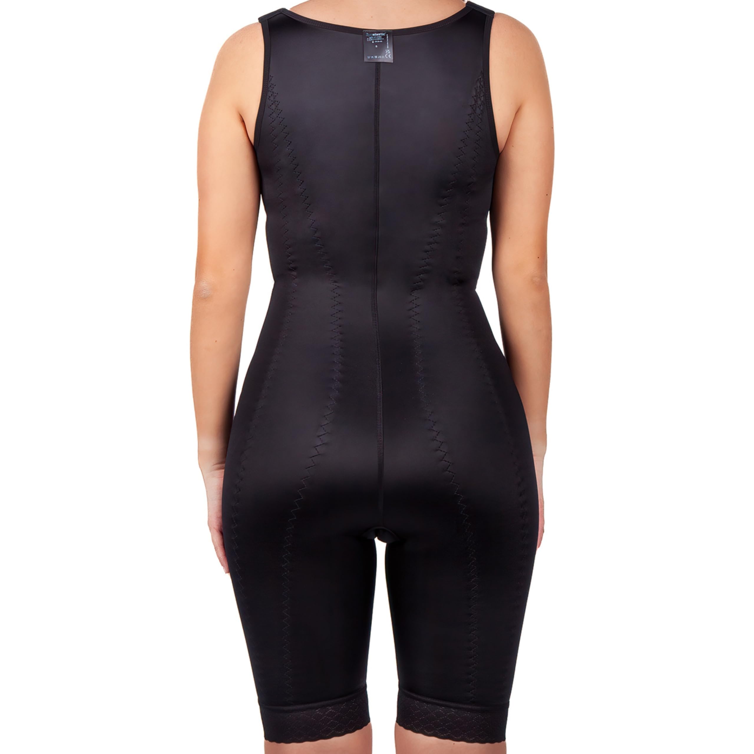 LIPOELASTIC VF Body Variant – Liposuction Compression Garment, Postpartum Belly Binder, Full Body Girdle for Women (Black, XL)