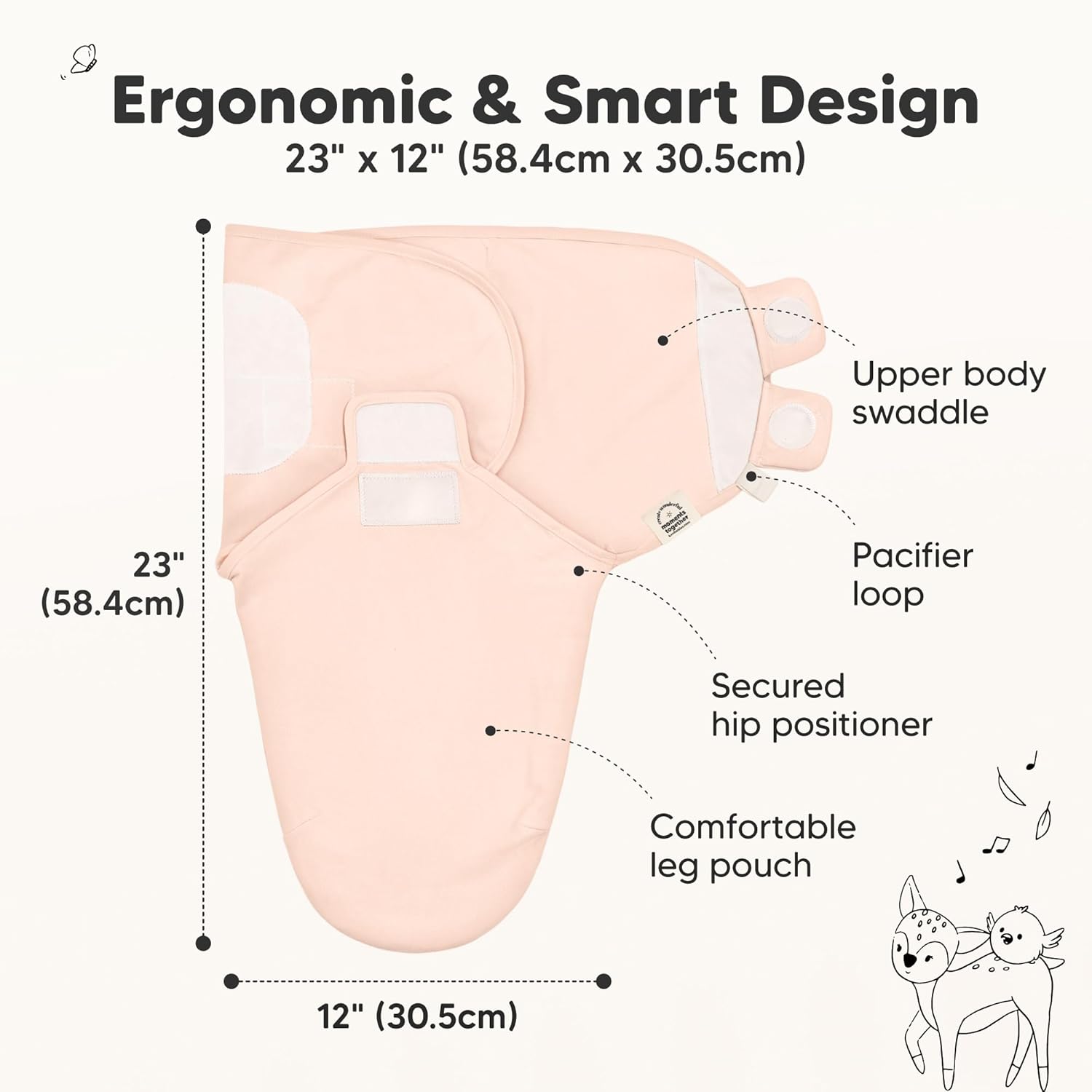 3-Pack Organic Baby Swaddle Sleep Sacks - Swaddles for Newborns, Infant 0-3 Months, Baby Girls, Boys, Soft & Snug Newborn Sleep Sack, Nursery Swaddling Blankets (Angelic, OS) - Image 2