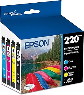 EPSON 220 DURABrite Ultra Ink Standard Capacity Black & Color Cartridge Combo Pack (T220120-BCS) Works with WorkForce WF-2630, WF-2650, WF-2660, WF-2750, WF-2760, Expression XP-320, XP-420, XP-424