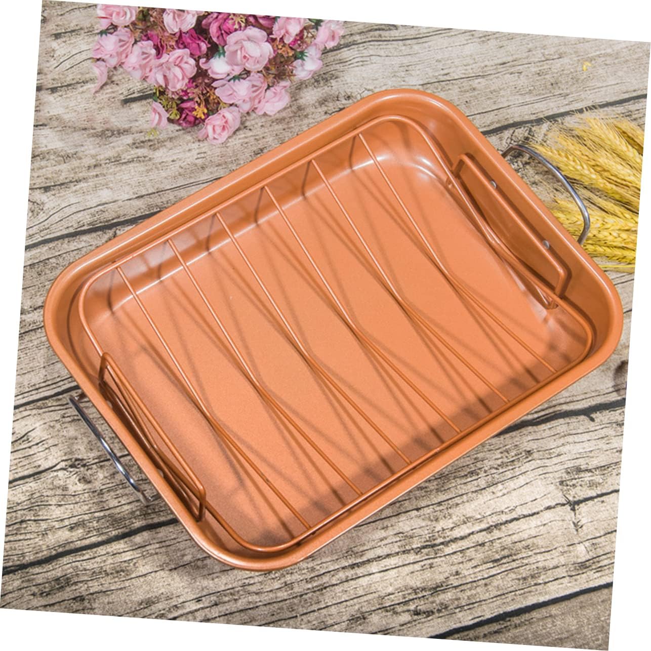 Rectangular Nonstick Baking Pan Rack for Baking Cakes and Grilled Chicken for Oven Use