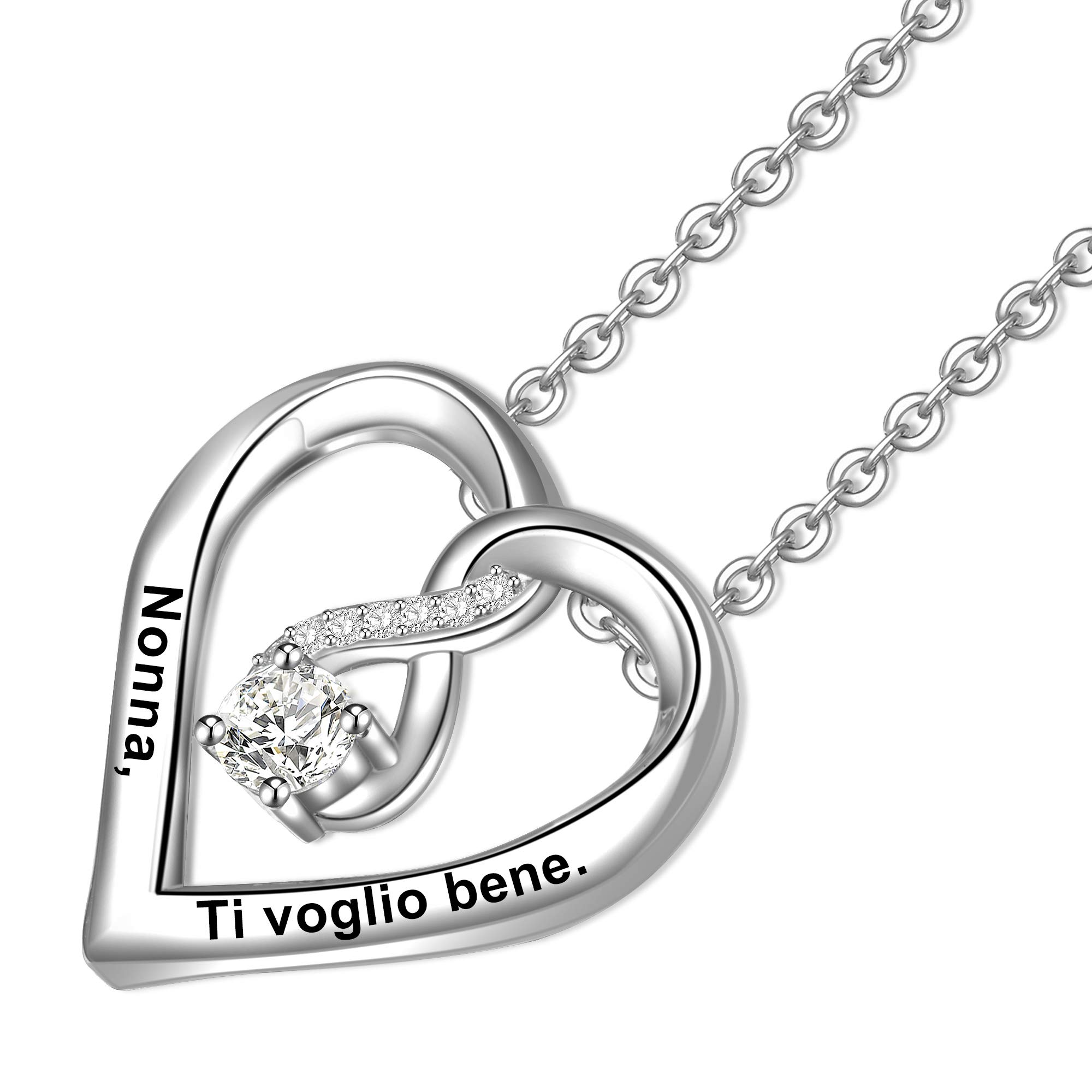 LOVORDS Collana Donna Incisa Personalizzata Argento Sterling 925 Pendente Ciondolo Cuore Infinito Regalo Mamma Madre Fidanzata Moglie Nonna Figlia