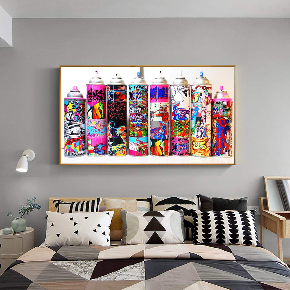 Peinture en Toile Graffiti et art mural contemporain 50x100 cm pour décoration salon