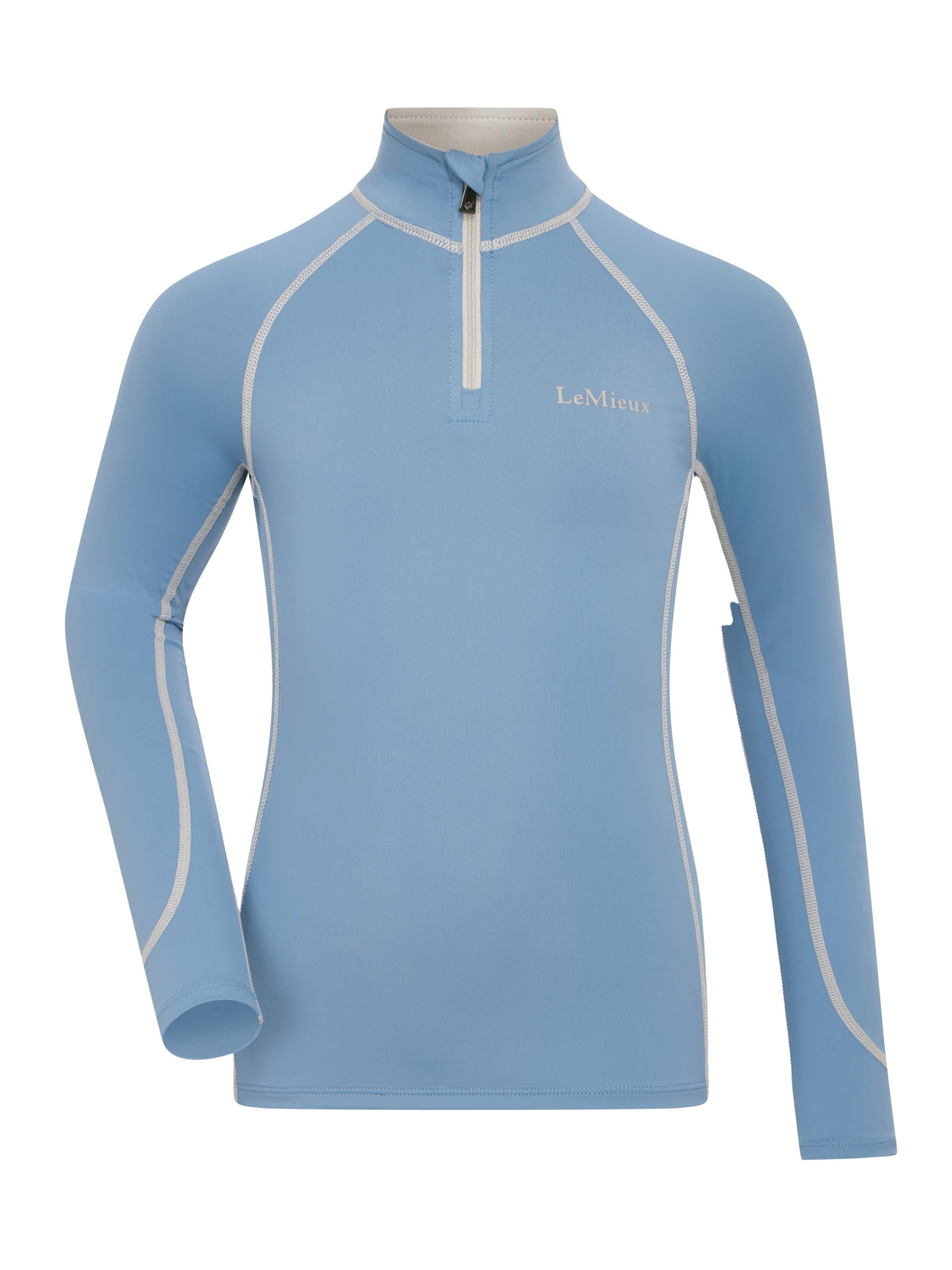 LeMieux Mini Classique Base Layer - Kids Horse Riding Long Sleeve Top - Children's Equestrian Apparel - Ice Blue - 7-8 Years