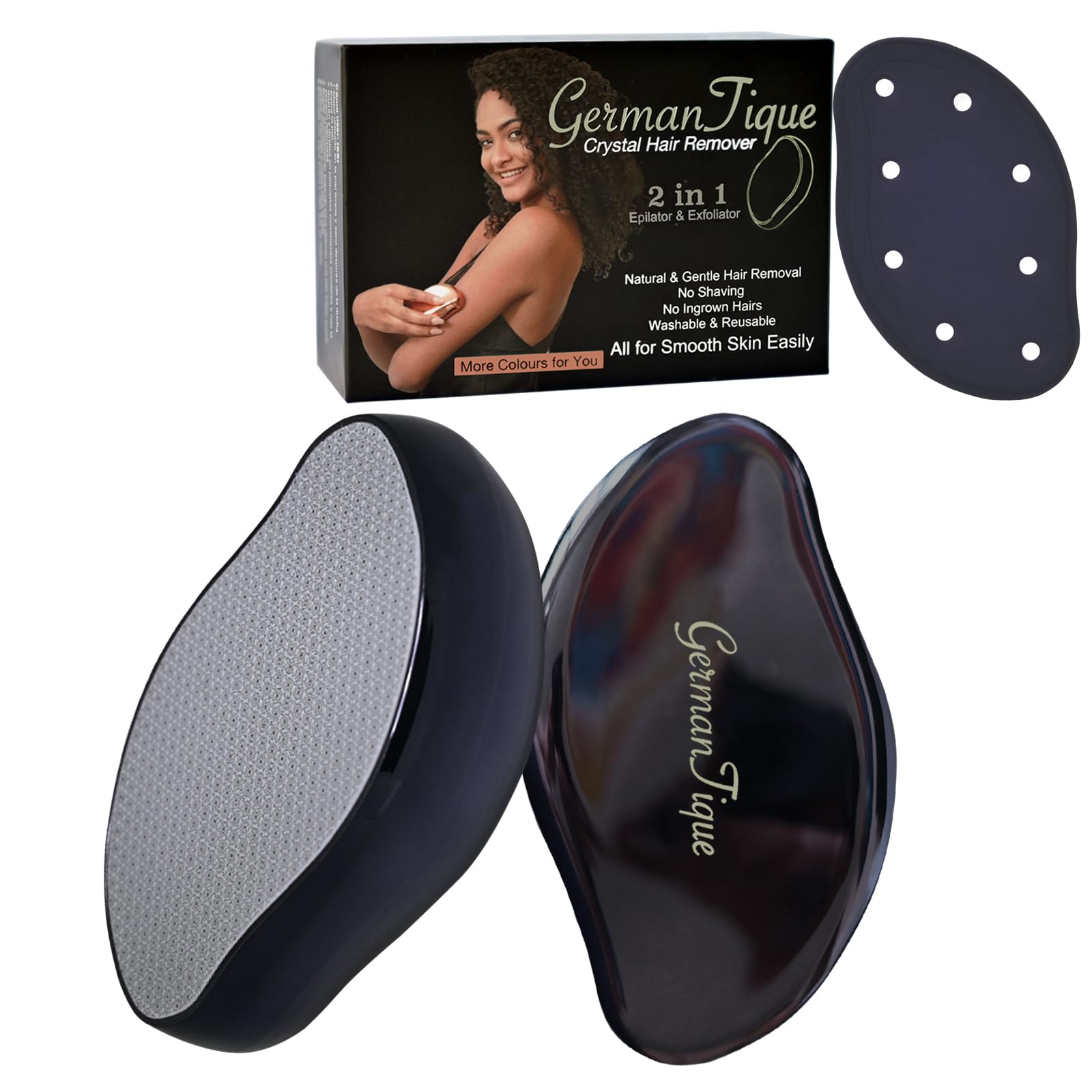 Germantique Crystal Hair Eraser,Natural Crystal Hair Remover,Reusable Painless Nano Glass Hair Removal Device Without Shaver,Gentle Crystal Epilator