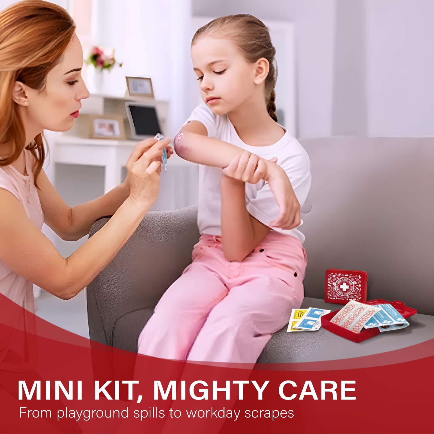 EVERLIT Mini kit de primeros auxilios para bolsillo, compacto y portátil, estuche rígido de 50 piezas, cortes, rasguños, cuidado de heridas, esencial para viajes, al aire libre, escuela, camping