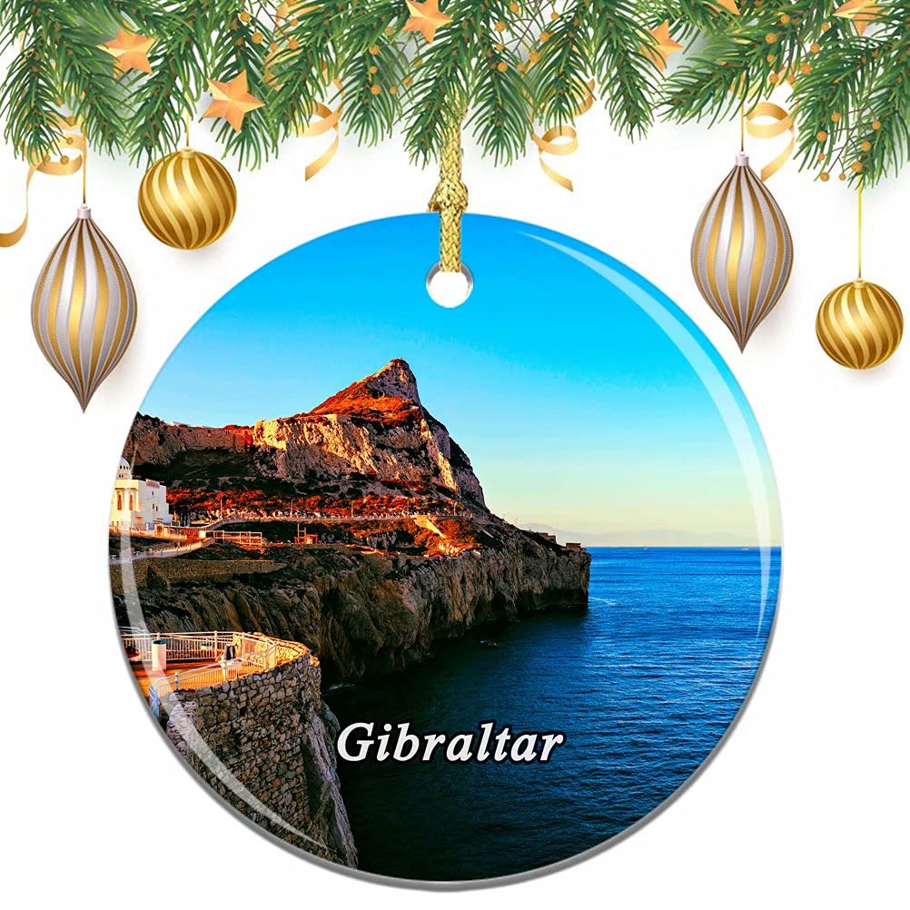 Desert Eagle Tcgj2629 Gibraltar Christmas Xmas Tree Ornament Decoration Wedding Hanging Pendant Decor City Travel Souvenir Collection