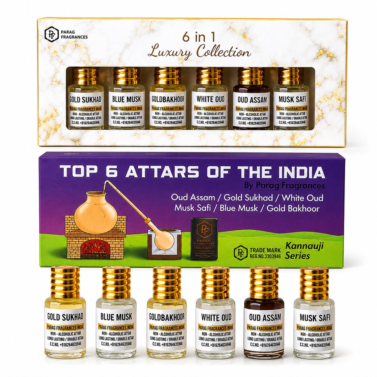 Parag fragrances Top Attars Collection Of India/Alcohol Free Attar Gift Pack (Top 6 Attars Of India, Oudh,White Oud,Musk Safi, Unisex Adult, Liquid)-image-38