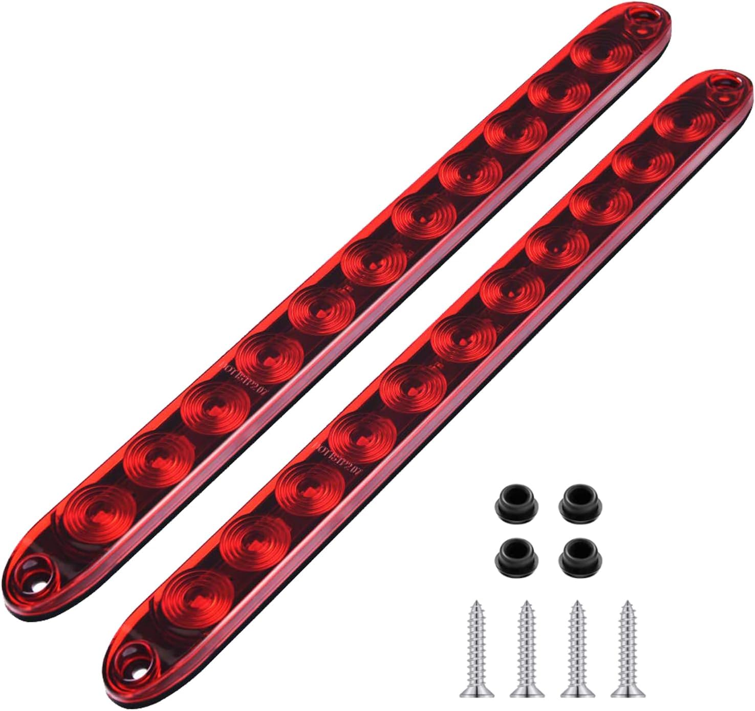 PSEQT 10" 15 LED Trailer Identification Tail Lights Bar Amber Sequential Turn Signal