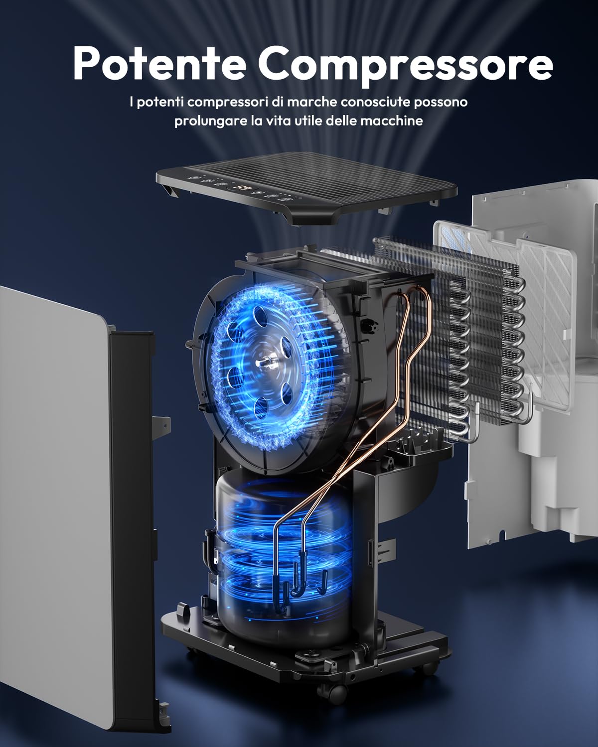 Deumidificatore Casa Muffa 20L/Giorno, Per Ambienti di Circa 60 m² – 41 dB, Con Tubo di Scarico, Filtro Rimovibile, Timer 24h, Serbatoio Acqua da 4.5L, Per Cantina, Soggiorno, Camera da Letto,Bagno