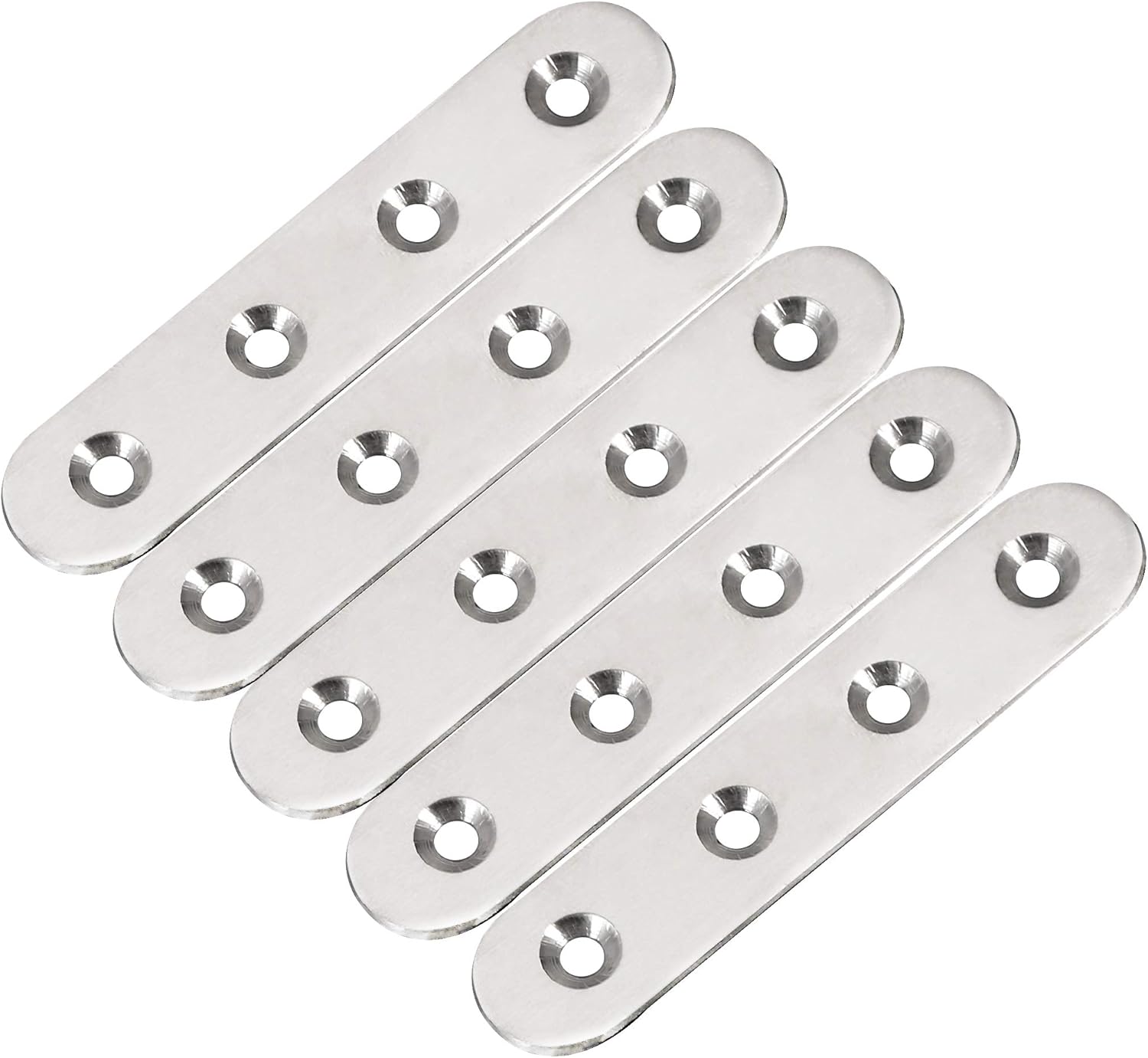 Stainless Steel Flat Straight Brace Shelf Bracket Mending Repair Plate 9-27/32″ x 3/4″ x 1/8″ (2 Pack)