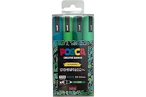 Premium Green Posca Markers: Unleash Your Artistic Vision with Multi-Surface Versatility
