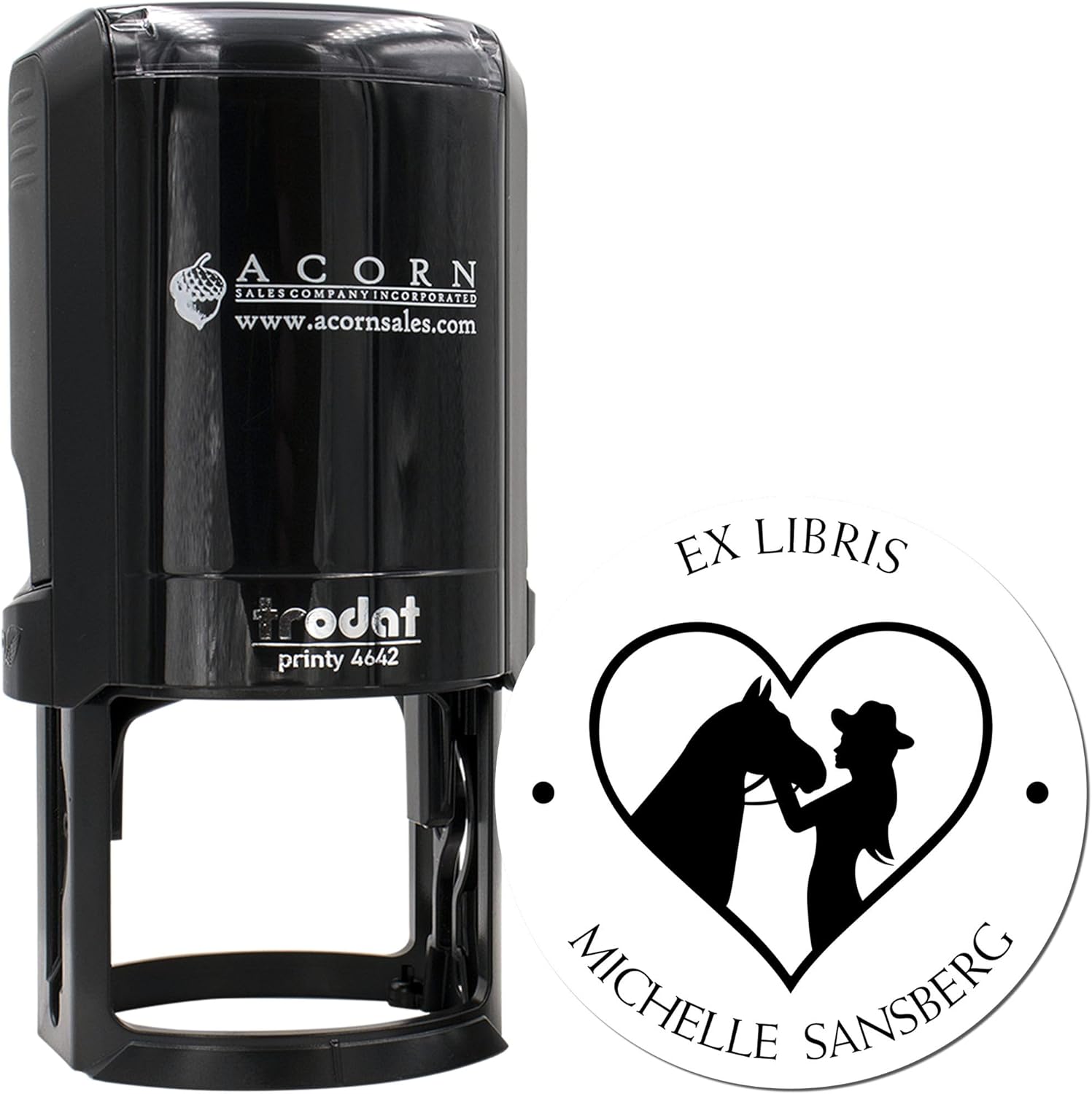 Self-Inking Desert Mirage Horse Library Stamp | Professional Custom-Made Book Marking Stamper for Librarians | Personalized from The Private Library of Stamp | 1-5/8" Rubber Ink Stamper for Books