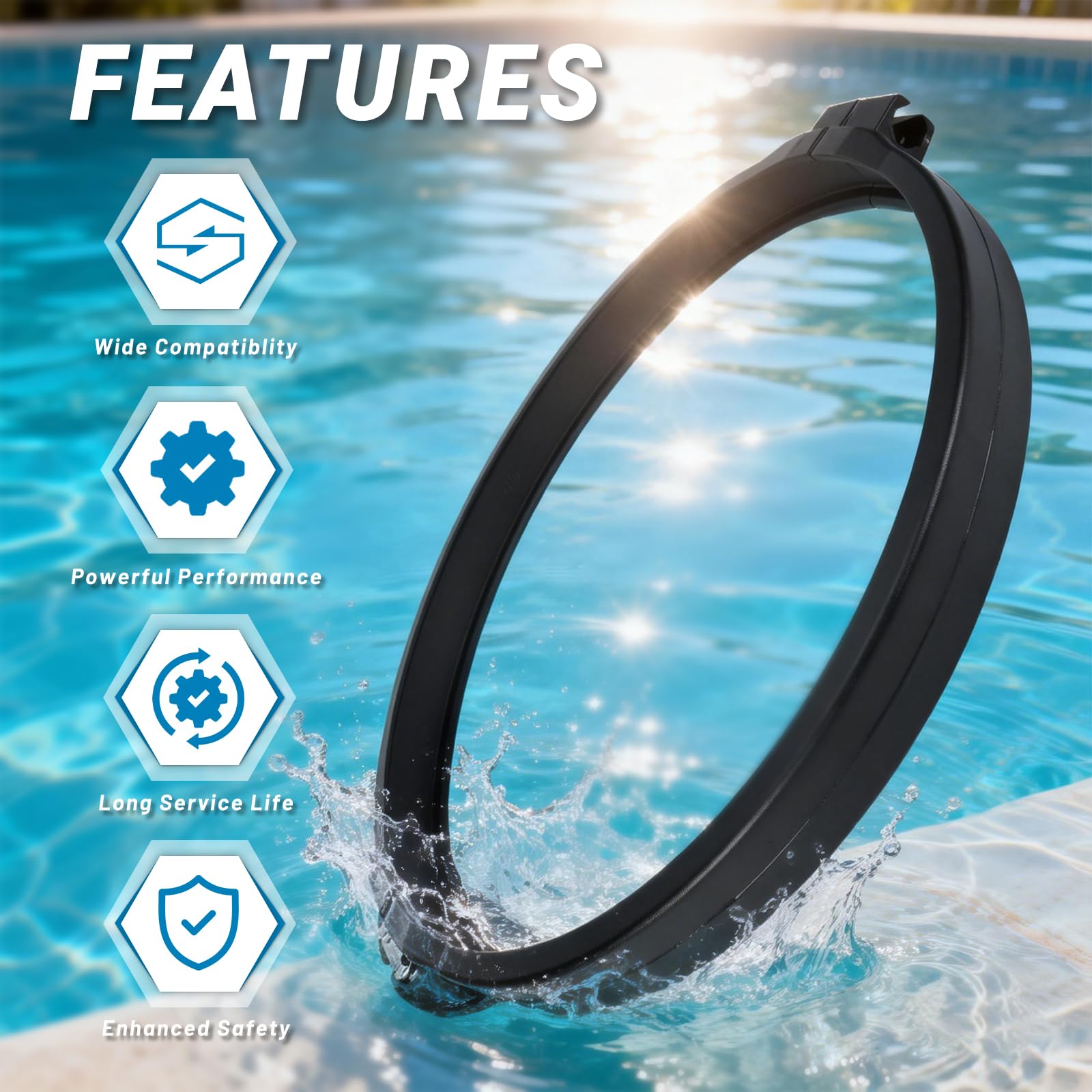 Abrazadera de control de tensión, anillo de abrazadera de tanque compatible con Zodiac Jandy CV CL DEV DEV DEV, filtro de piscina y spa limpio y transparente