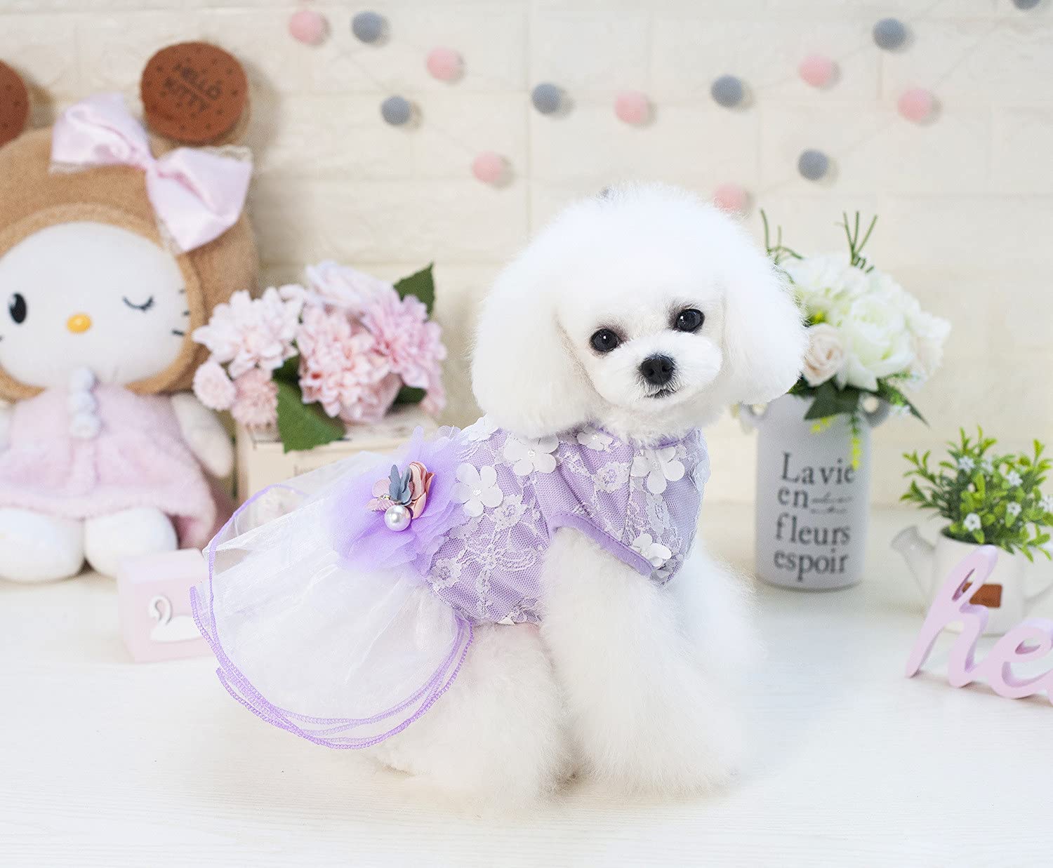 Amazon | 犬 服 ワンピース 犬ドレス 猫服 犬用洋服 チュールドレス