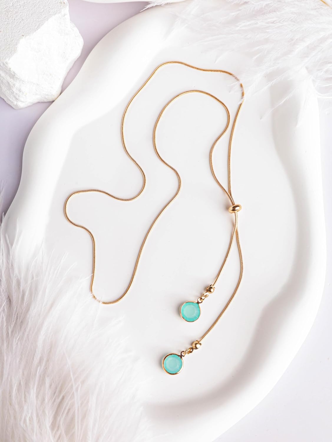 MINACHI Gold Plated Dainty Snake Chain Charm Y Necklace for Women, Trendy Simple Elegant Minimalist Fashion Jewelry Gift for Women