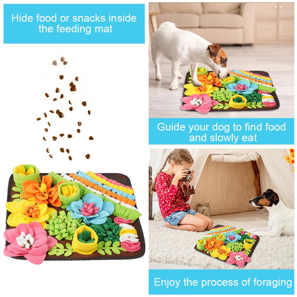 OSDUE Tappeto Olfattivo Cane, 39cm Foraggiamento Tappeto per Cani Addestramento Foraggiamento di Animali Lavabile Antiscivolo Tappetino Puzzle di Snuffle Giocattolo per Cani Attivazione Mentale Cane B
