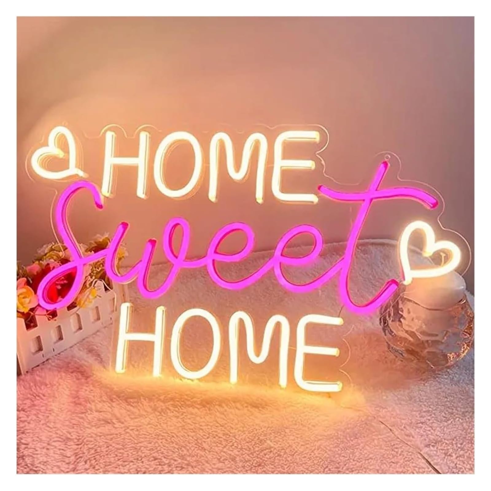 Luces de neón Letrero de neón decorativo para el hogar letras LED cálidas estilo estético 42 cm x 26