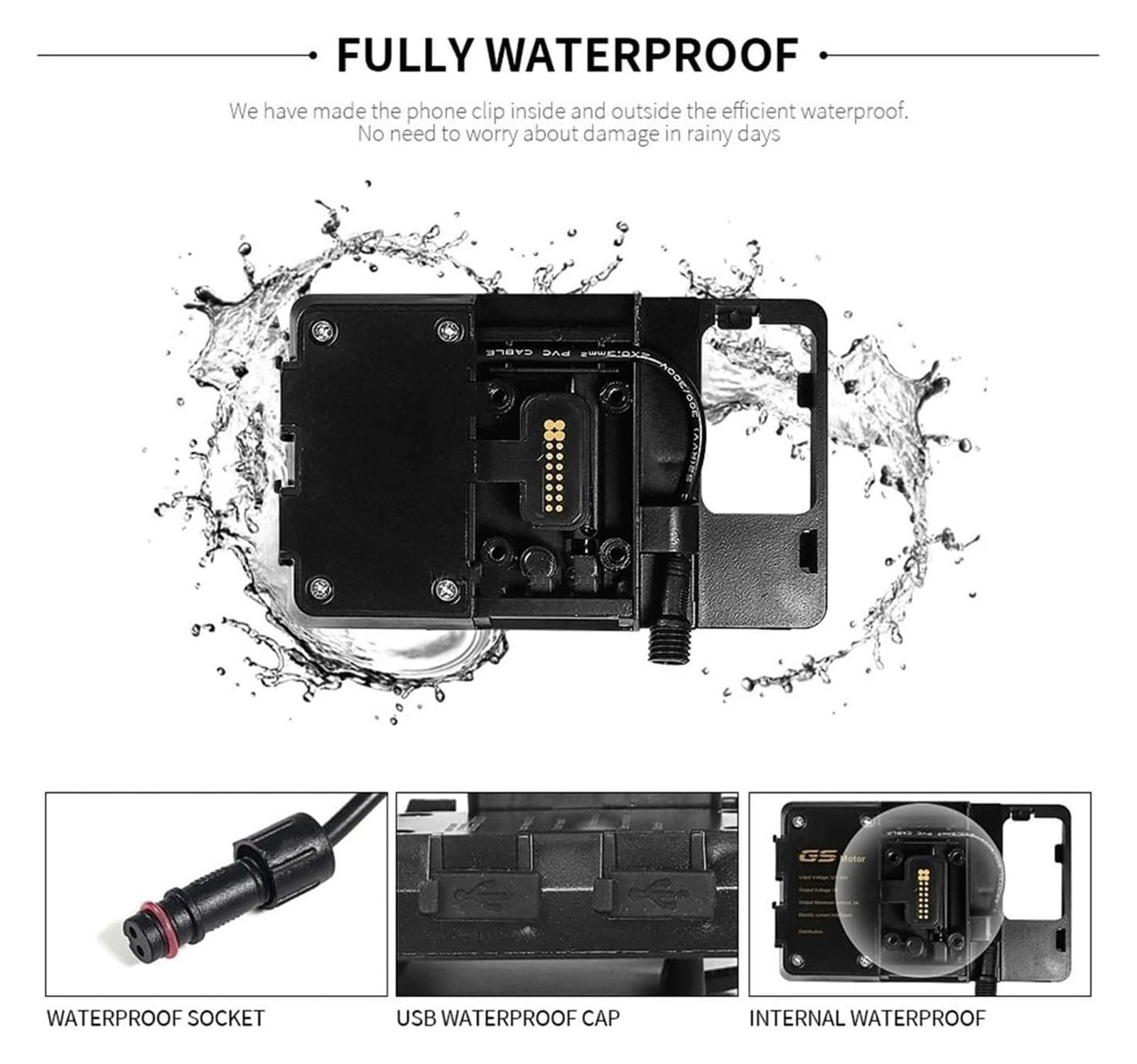 Navegación Navegación GPS para Cargador para BMW para R1250GS para R1200GS para F850GS para F750GS para F900XR para F900R Soporte Navegación Manillar USB Teléfono(No Destructive)