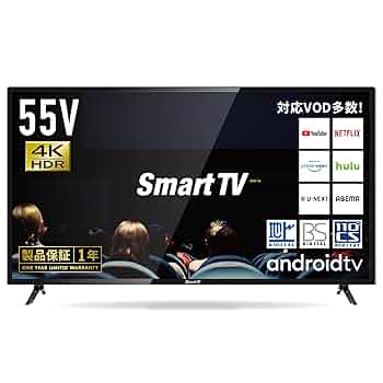 Amazon | SmartTV 55V型 4K対応 HDD録画対応 2021年モデル