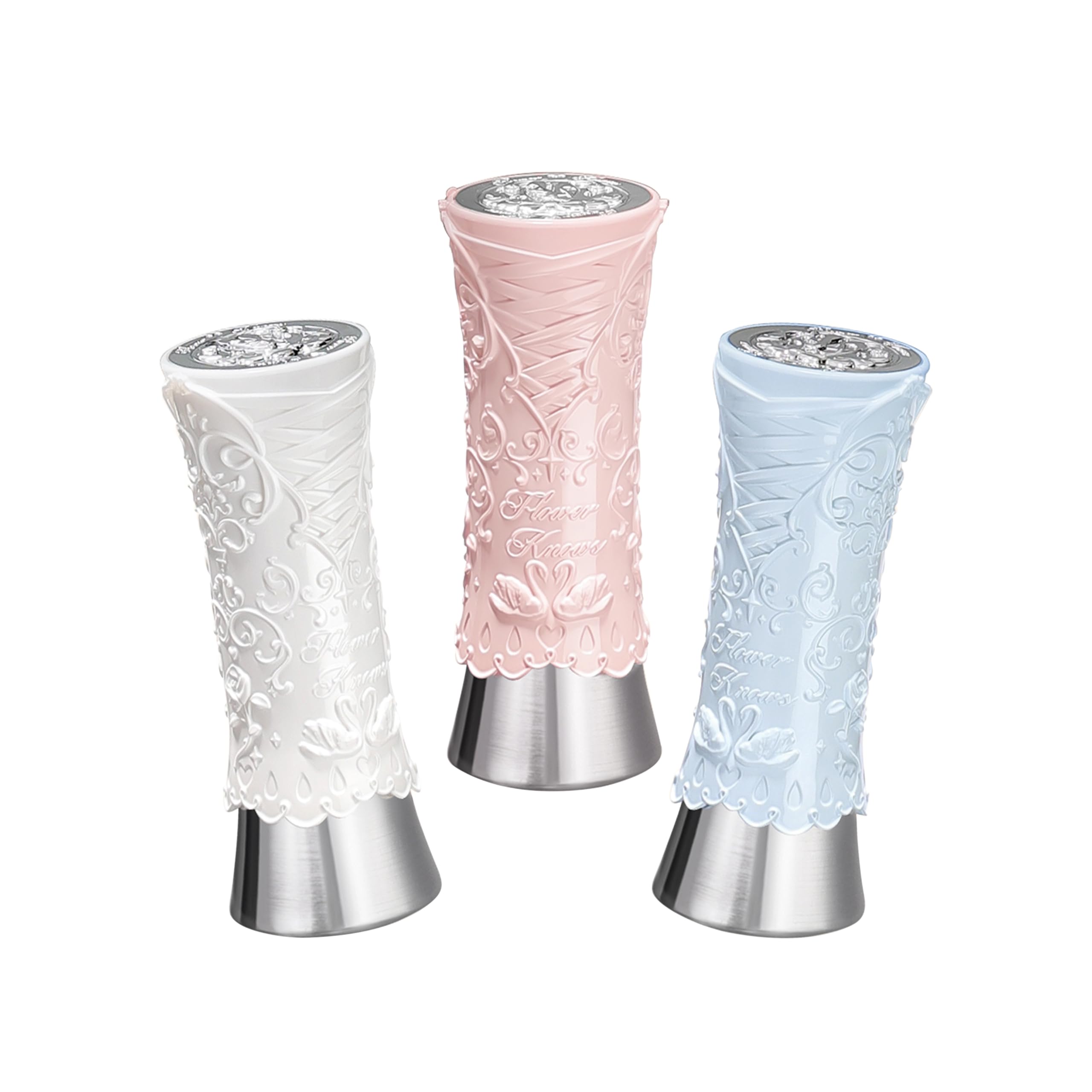 Flower Knows Swan Ballet Solid Lip Glaze Mirror Lipstick Profesional Makeup Lipgloss Moisturizing Hydrating long-lasting color and incredible shine Lipstick (B01, B04 & B07)