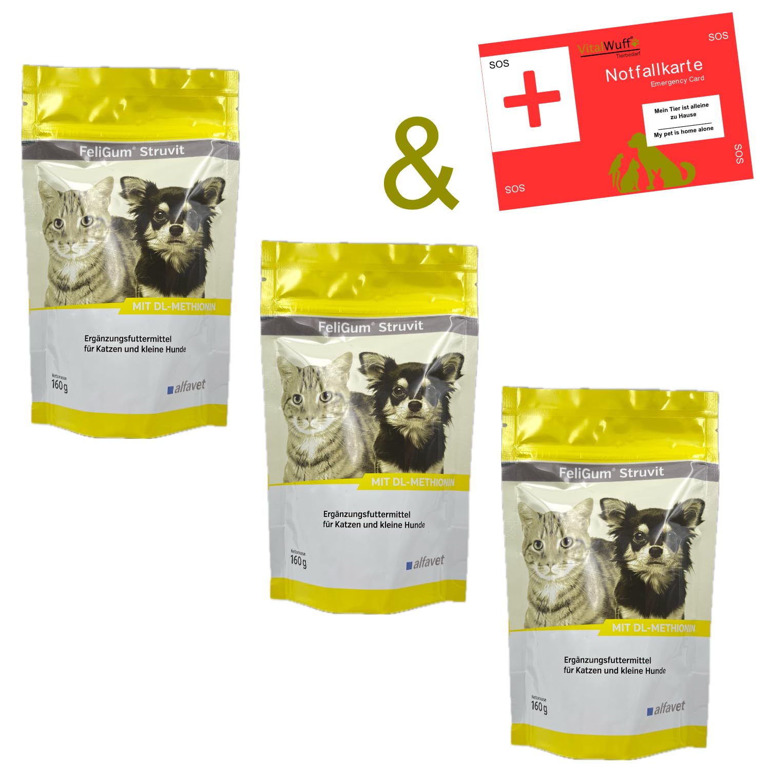Alfavet FeliGum Struvit 3x160g Hund Katze unterst. Auflösung von Struvitsteinen