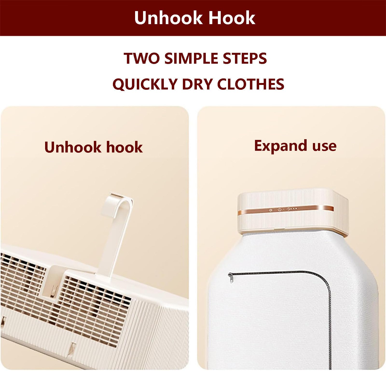 Secadora de Ropa portátil con 10 Perchas, Plancha a Vapor automática Plegable con Temporizador de 4 Horas, Armario de Secado eléctrico para Viajes, Apartamentos, armarios y dormitorios.