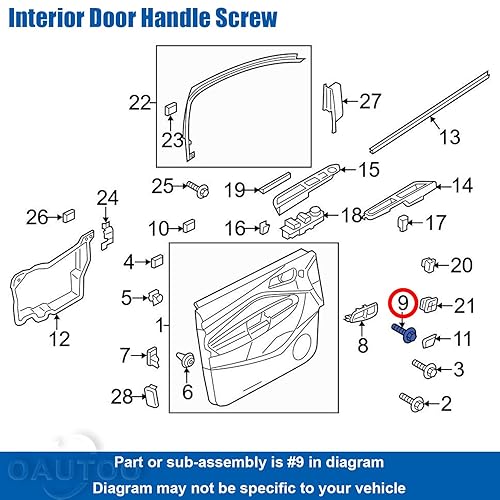 Miniatura 5 de OAUTOO Tornillo de revestimiento de guardabarros W716345-S450B para Ford Edge Escape Explorer F150 FCushion Maverick Fis Mustang MKC MKX MKZ 2013-On
