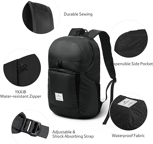 Miniatura 2 de Naturehike Mochila de senderismo ligera de 30L, mochila plegable para acampar impermeable, mochila ultraligera para avión de viaje