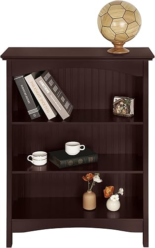 Miniatura 8 de eHemco Estantería de 3 niveles con 2 soportes arqueados, 40 pulgadas, cereza