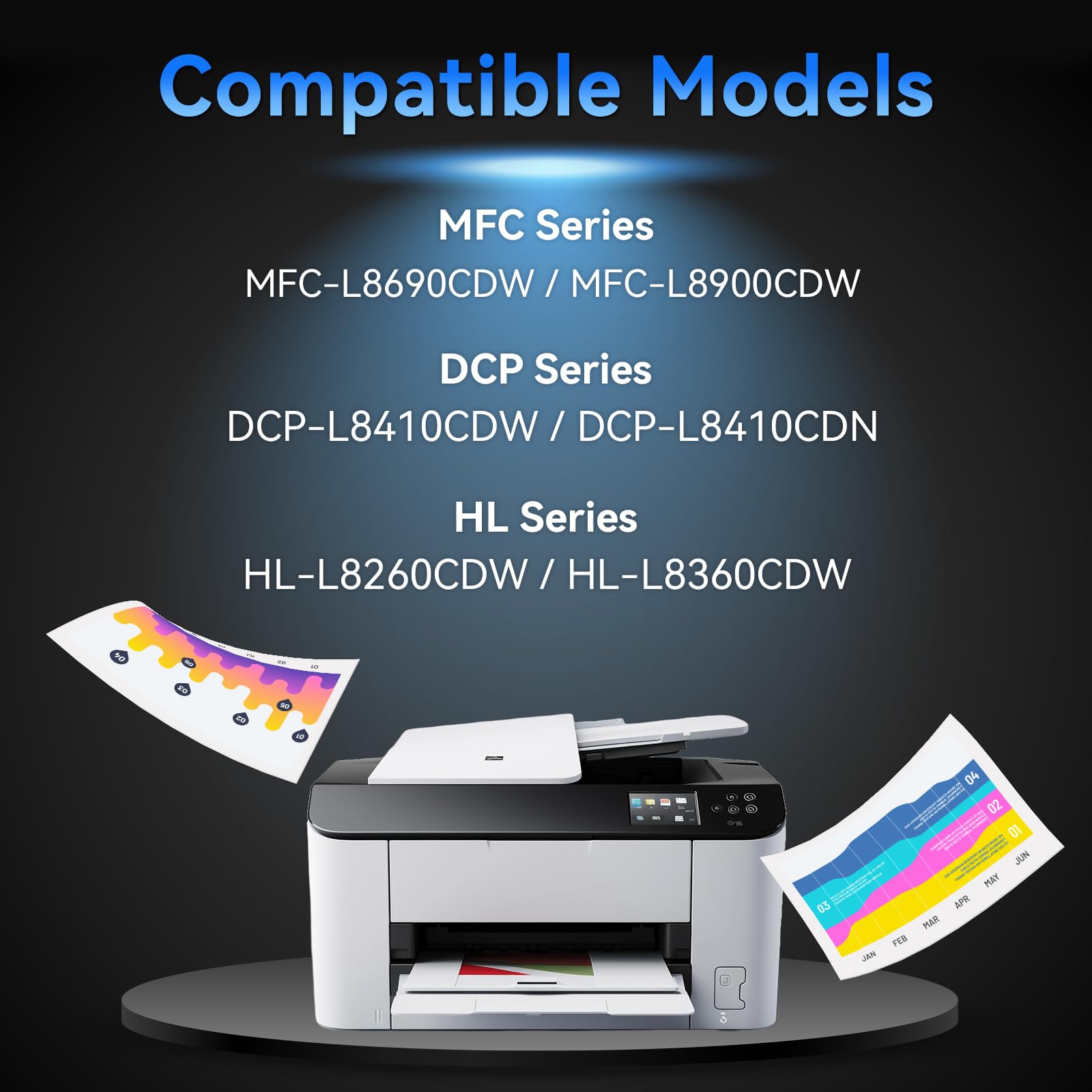 TN423 MFC-l8690CDW Toner Compatible pour Brother TN-423 TN423 pour Toner Brother MFC-L8690CDW MFC-L8900CDW HL-L8260CDW HL-L8360CDW DCP-L8410CDW MFC-L8690CDW Toner (4 Pack)